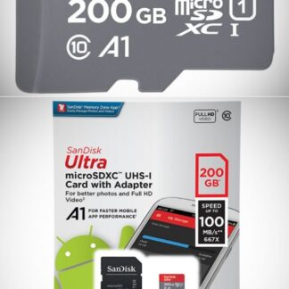 SanDisk SDXC 200GB Ultra Android Mic.100MB/s A1Class10 UHS-I +Adap.